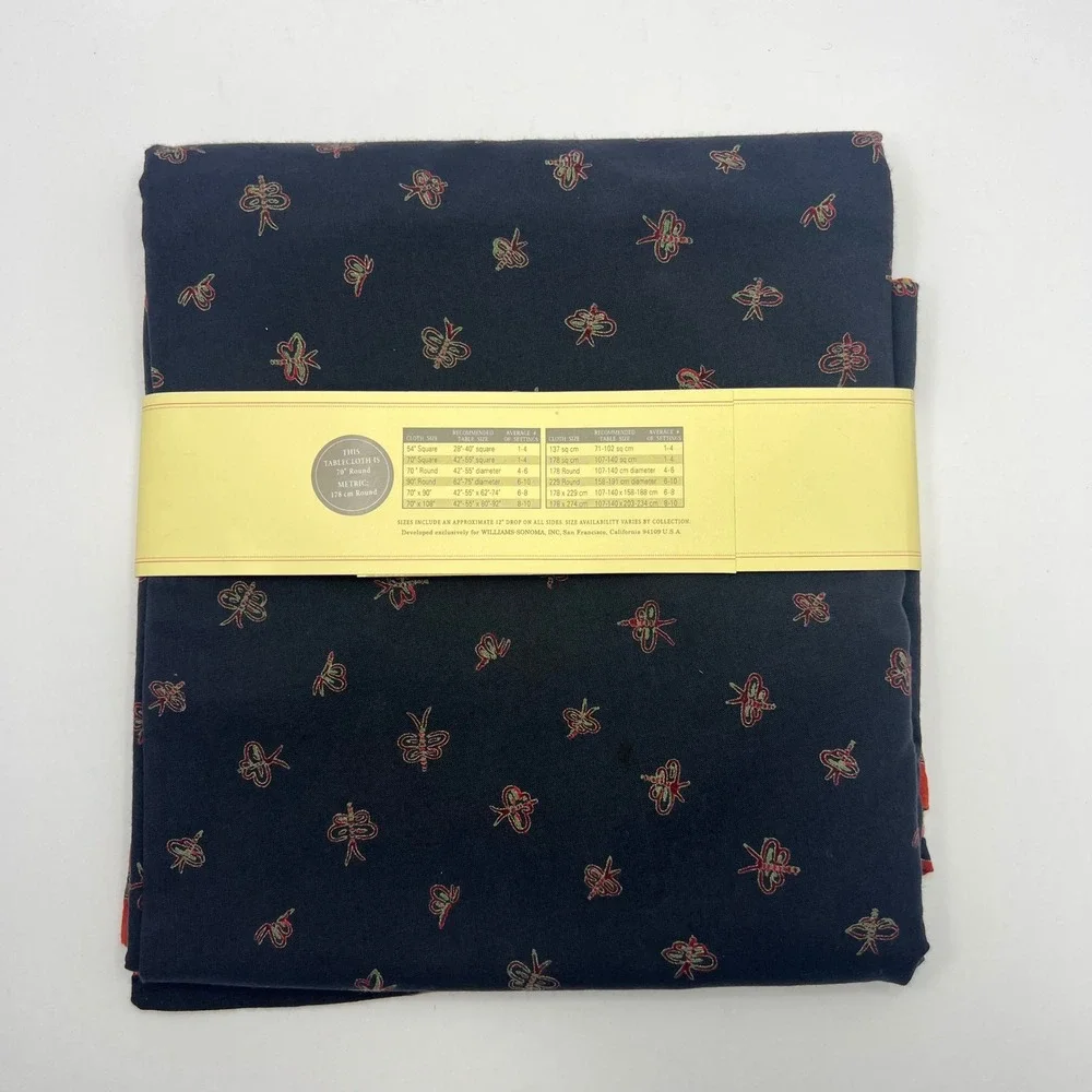 Williams Sonoma Provence Fall Tablecloth 70 Round Cotton Floral French Country